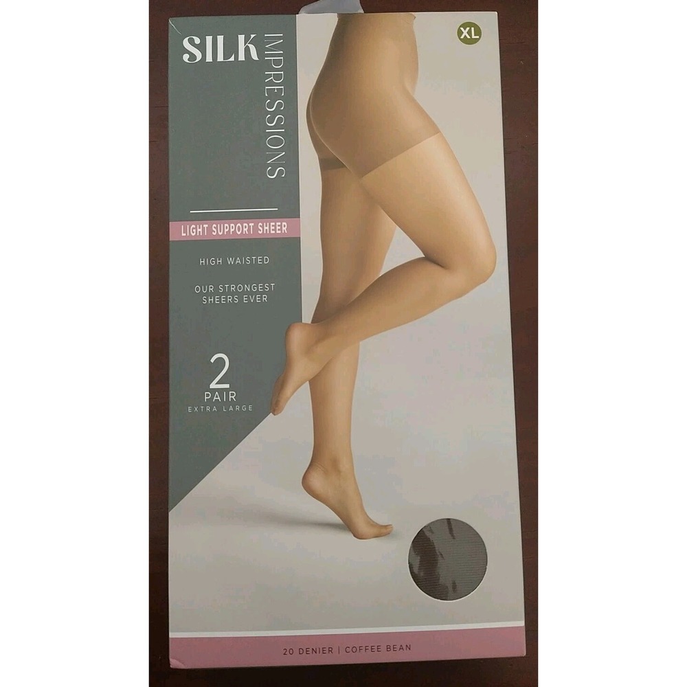 Silk Impressions Pantyhose-2 Pack XL-Coffee Bean-40 High support Sheer